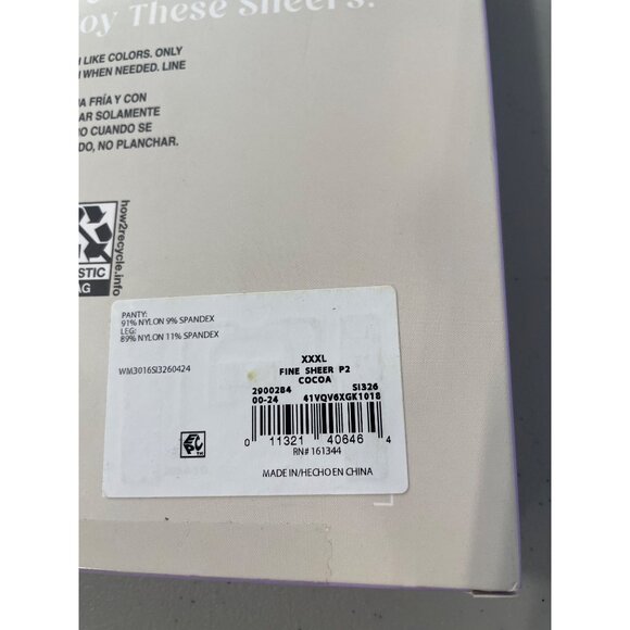 Silk Impressions Pantyhose Size XXXL Ultra Fine Sheer Cocoa 15 Denier 2 Pair NEW - Picture 4 of 6